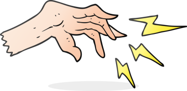 Bir insan tarafından çizilmiş el çizimi çizgi film büyüsü.