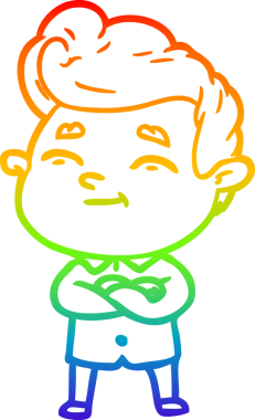 gökkuşağı gradyanı çizimi bir insan tarafından çizilmiş mutlu bir çizgi film adamı