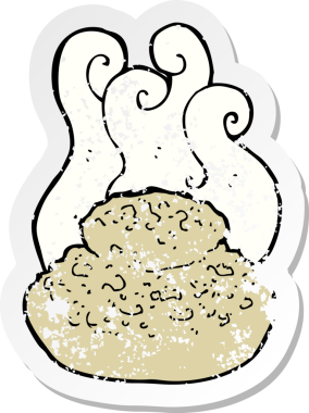 Bir insan tarafından çizilmiş sıcak ekmeğin retro sıkıntılı etiketi