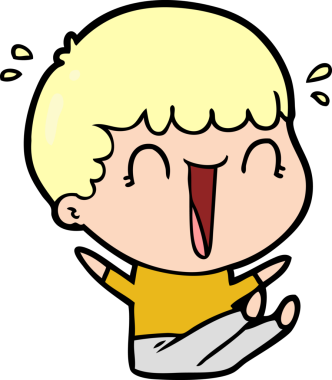 Bir insan tarafından çizilmiş gülen karikatür adam.