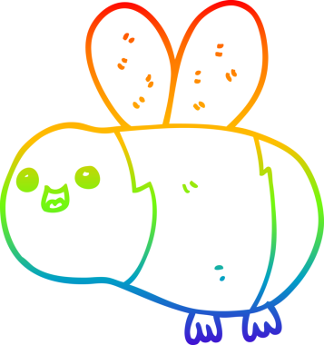 gökkuşağı gradyan çizgi çizimi bir insan tarafından çizilmiş çizgi bir arı