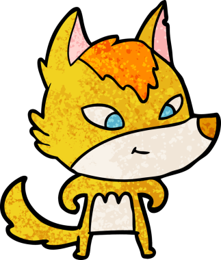 Bir insan tarafından çizilmiş tilki çizgi film karakteri