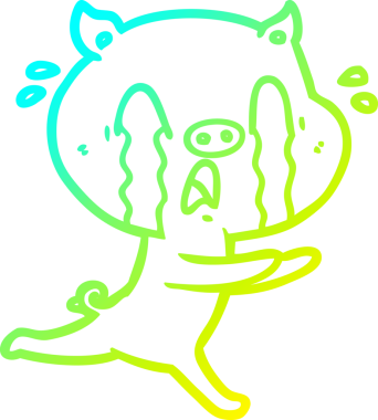 Bir insan tarafından çizilmiş ağlayan domuz çizgi filmi.