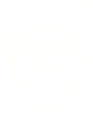 Bir insan tarafından çizilen Mutlu Cadı Tebeşiri