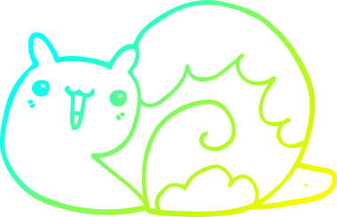 Bir insan tarafından çizilmiş tatlı bir salyangoz çizimi.