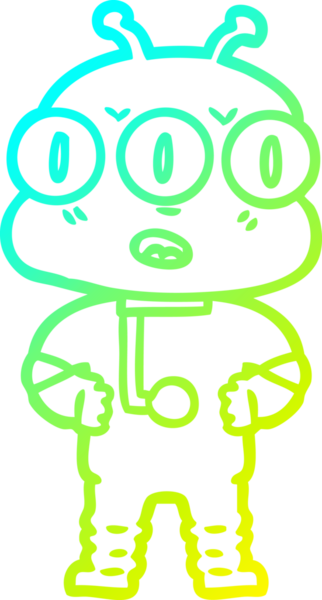 Bir insan tarafından çizilmiş üç gözlü bir karikatür çizimi.