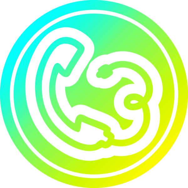 telefon ahizesi dairesel simgesi ve soğuk gradyan bir insan tarafından çizilmiş