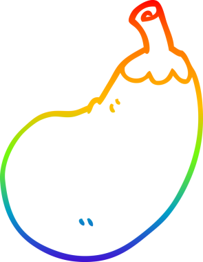 gökkuşağı gradyan çizgi çizimi bir insan tarafından çizilmiş bir patlıcan çizgi