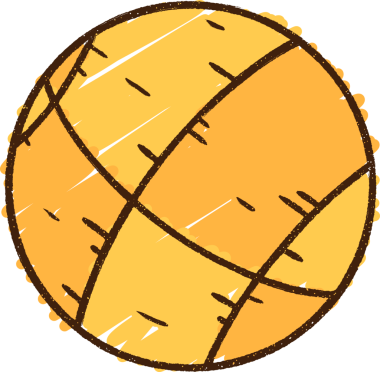 Bir insan tarafından çizilmiş basketbol tebeşiri.