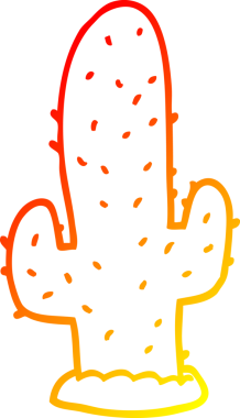 Bir insan tarafından çizilmiş bir kaktüsün sıcak çizgi çizimi