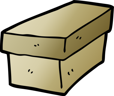 Bir insan tarafından çizilmiş karton kutu.