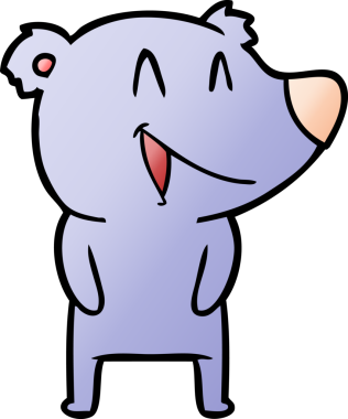 Bir insan tarafından çizilmiş gülen ayı çizgi filmi.