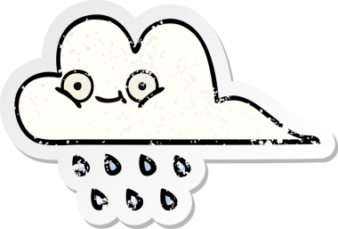 Bir insan tarafından çizilmiş tatlı bir yağmur bulutunun sıkıntılı çıkartması