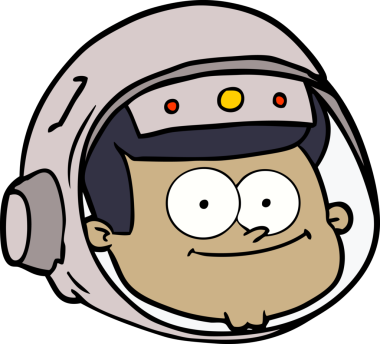 Bir insan tarafından çizilmiş astronot yüzü.