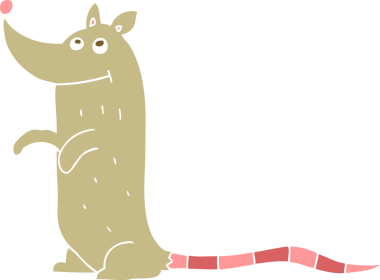 Bir insan tarafından çizilmiş bir farenin düz renk çizimi