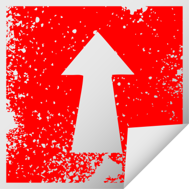 Bir insan tarafından çizilmiş sıkıntılı kare soyma etiketi ilginç sembol oku