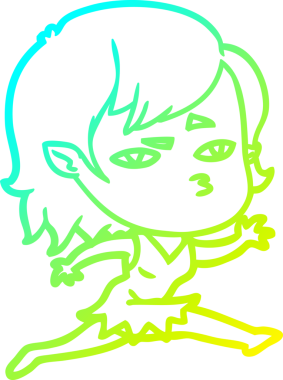 Bir insan tarafından çizilmiş bir vampir kız çizgi filmi.