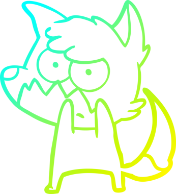 Bir insan tarafından çizilmiş bir çizgi filmin soğuk gradyan çizimi.