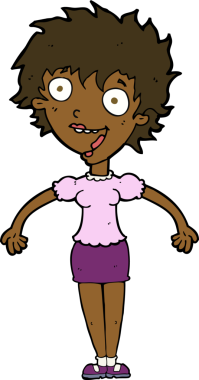 Bir insan tarafından çizilmiş heyecanlı bir karikatür.