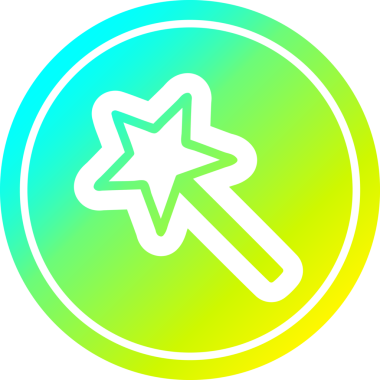 bir insan tarafından çizilmiş havalı gradyan çizgili sihirli dairesel simge