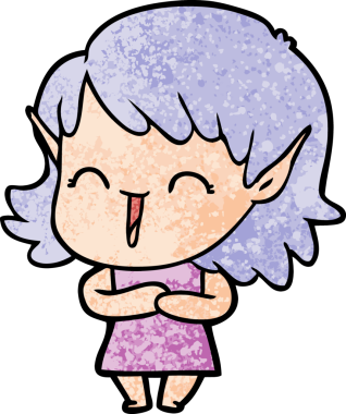 Bir insan tarafından çizilmiş bir elf kızı.