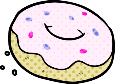 Bir insan tarafından çizilmiş karikatür çöreği.