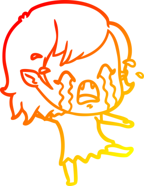 Bir insan tarafından çizilmiş ağlayan vampir kız çizgi filmi.