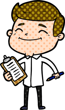 Bir insan tarafından çizilen mutlu çizgi film adamı.