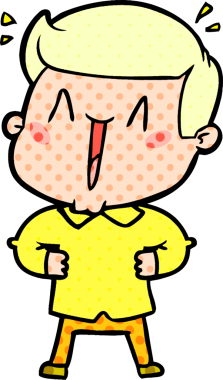 Bir insan tarafından çizilmiş heyecanlı bir çizgi film.