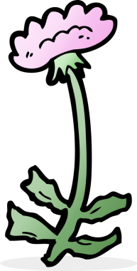 Bir insan tarafından çizilmiş karikatür çiçeği