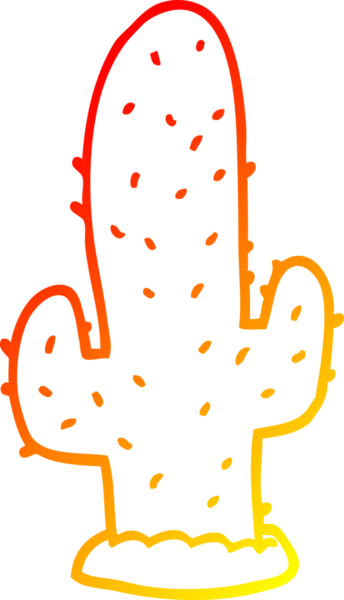 Bir insan tarafından çizilmiş bir kaktüsün sıcak çizgi çizimi