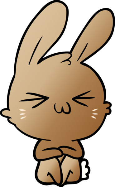 Bir insan tarafından çizilmiş şirin çizgi film tavşanı.