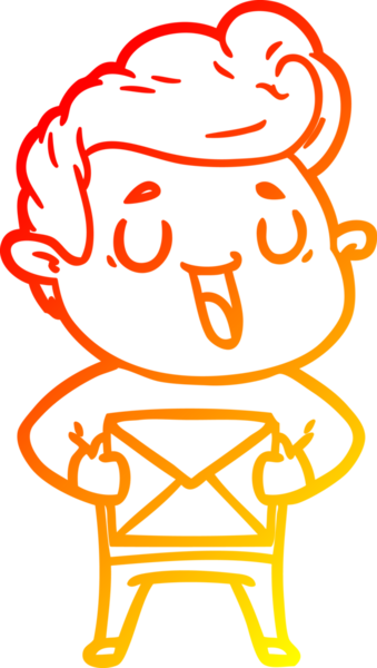 Bir insan tarafından çizilmiş mutlu bir çizgi film karakteri çizimi.