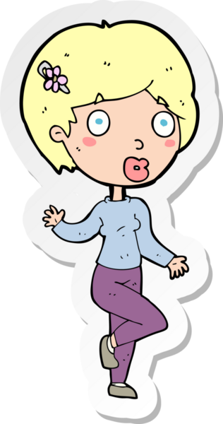 Bir insan tarafından çizilmiş, süpriz bir karikatür çıkartması.