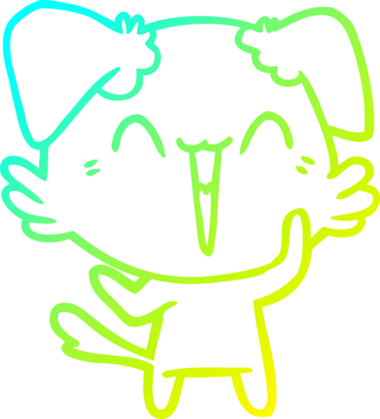 Bir insan tarafından çizilmiş küçük mutlu bir köpek çizgi filmi.