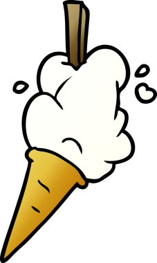 Bir insan tarafından çizilmiş karikatür dondurma.