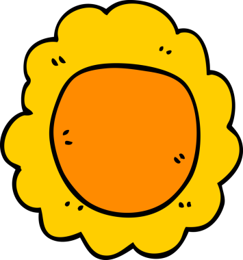 Bir insan tarafından çizilmiş karikatür çiçeği