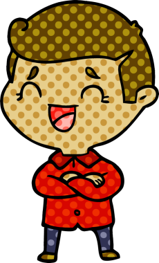 Bir insan tarafından çizilmiş gülen adam.