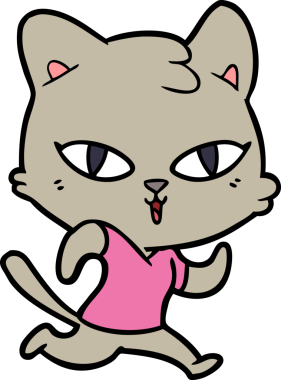 Çizgi film kedisi bir insan tarafından çizilmiş.