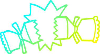 Bir insan tarafından çizilmiş bir karikatür çizimi. Patlayan kraker.