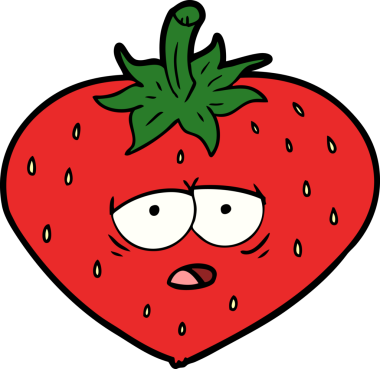 Bir insan tarafından çizilmiş çilek çizgi filmi.