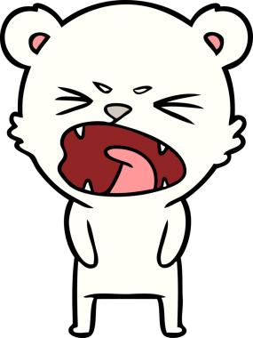 Bir insan tarafından çizilmiş kızgın kutup ayısı çizgi filmi.