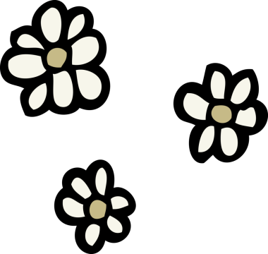 Bir insan tarafından çizilmiş karikatür çiçekleri