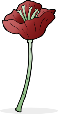 Bir insan tarafından çizilmiş karikatür çiçeği