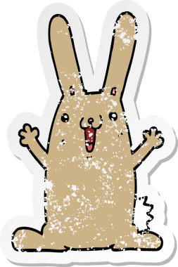 Bir insan tarafından çizilmiş karikatür tavşanı.