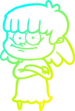 Bir insan tarafından çizilmiş gülümseyen bir karikatür çizimi