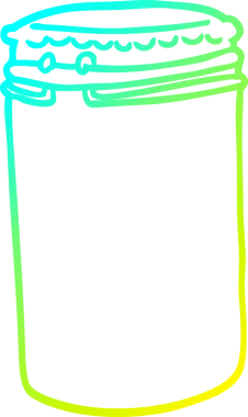 Bir insan tarafından çizilmiş karikatür depolama kavanozunun soğuk gradyan çizimi