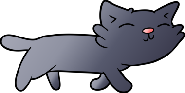 Bir insan tarafından çizilmiş çizgi film kedisi.