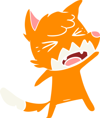 bir insan tarafından çizilmiş kızgın düz renkli tilki çizimi