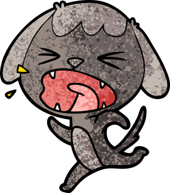 Bir insan tarafından çizilmiş şirin bir köpek havlaması.